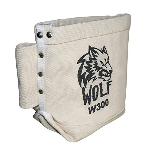 Wolf Canvas Tool Pouch, Tunnel Belt Loop, Bull Pin Loops & Bolt Bag Tote | Tradesman, Ironworker, Carpenter, 5’’x10’’x9’’ - WoodArtSupply