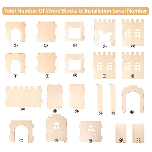 Extra Large Wooden Rabbit Castle Hideaway Tunnel and Bed Small Animal Hideaway Hut Solid Safe Construction Play Hideaway Hut for Rabbit Guinea Pig - WoodArtSupply