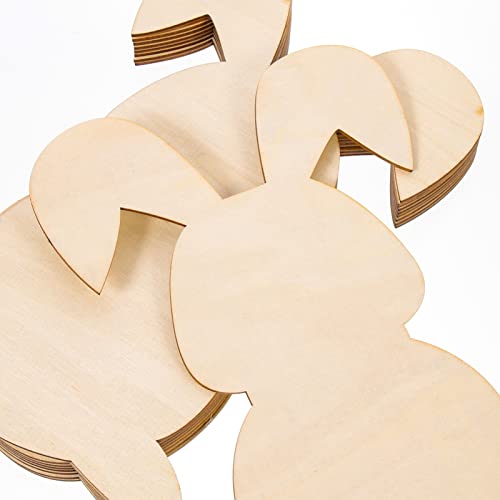 BESTOYARD Easter Bunny 8pcs Easter Wooden Bunny Cutouts Unfinished Wooden Bunny Cutout Easter Rabbit Cutouts for DIY Easter Crafts Easter Spring BESTOYARD