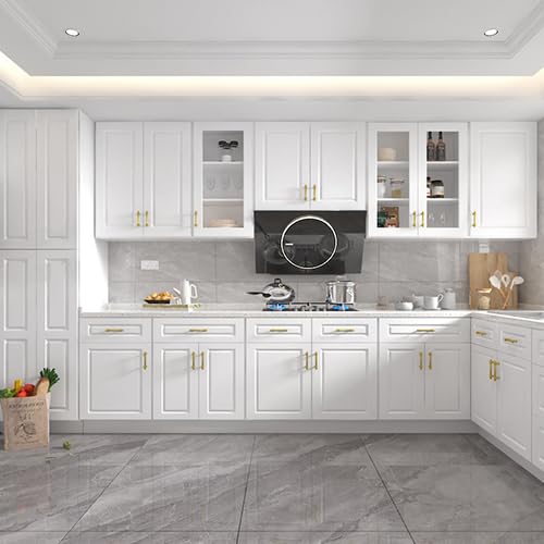 ROOMTEC Wood Wall-Mounted Cabinet,Bathroom Medicine Cabinet with Adjustable Shelves and 2 Soft-Close Doors,Laundry Storage Cabinet for ROOMTEC