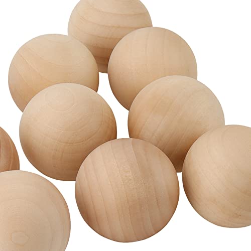 MOUYAT 20 PCS 2 Inch Round Wooden Balls, Unfinished Hardwood Balls, Natural Wood Craft Balls for Arts, Crafts, DIY Projects MOUYAT