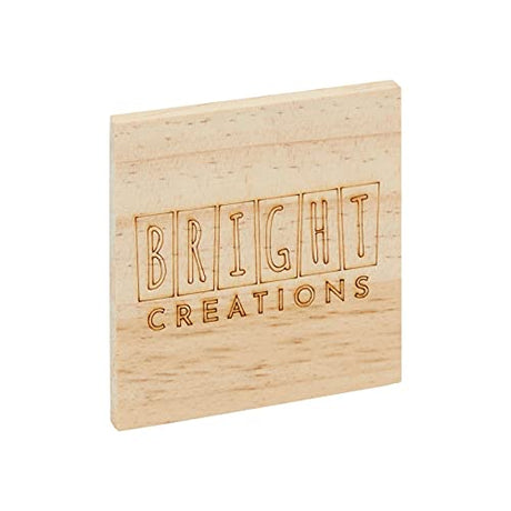 15-Pack Unfinished 3x3 Wood Squares for Crafts, Blank Wood Wooden Tiles for Wood Burning, DIY Supplies, Coasters, Cutouts, Engraving Bright Creations