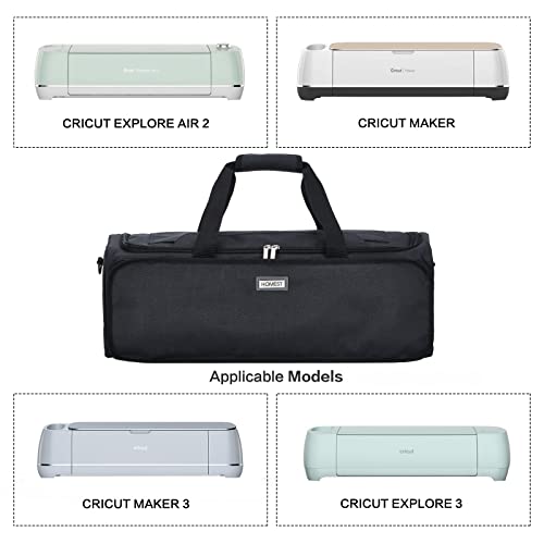 HOMEST Carrying Case for Cricut Explore Air 2/Cricut Maker/Maker 3, Carrier with Multi pockets for 12x12 Mats, Vinyl Rolls, Pens, other tools - WoodArtSupply