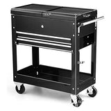 Goplus Tool Cart, 4-Tier Rolling Tool Box Cabinet on Wheels with Lockable Drawers & Sliding Top, Heavy Duty Steel Tool Storage Organizer for Garage Goplus