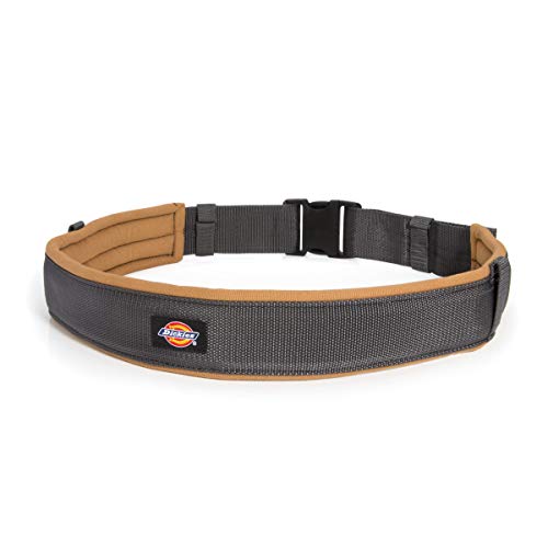 Dickies Heavy-Duty Padded Work Belt for Contractors, Quick-Release Buckle, Adjustable, 3-Inch Width, Holds Most Tool Belt Pouches, Grey/Tan - WoodArtSupply