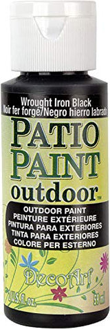 DecoArt Patio Paints - 2 Pack 2oz Wrought Iron Paint - Acrylic Water Based Weatherproof Paint -Scruff & Scratch Resistant Outdoor Paint for Patio DecoArt