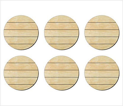 6 Pack of 3 inch Circle shiplap curout , Circle Wood cutouts, Unfinished Shiplap circle wood cutout, DIY Craft wooden cutout - WoodArtSupply