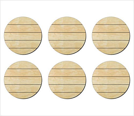 6 Pack of 3 inch Circle shiplap curout , Circle Wood cutouts, Unfinished Shiplap circle wood cutout, DIY Craft wooden cutout WoodArtSupply