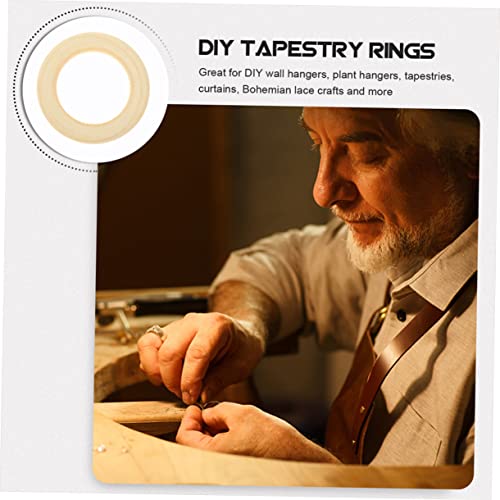 Operitacx 125 Pcs Handmade Wooden Ring Small Unfinished Rings Unfinished Wood Rings Craft Rings Smooth Wood Rings Macrame Wood Rings Wood Rings Operitacx