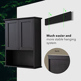 OONNEE Black Wall Mounted Bathroom Cabinet with Adjustable Shelves & Soft-Close Doors OONNEE