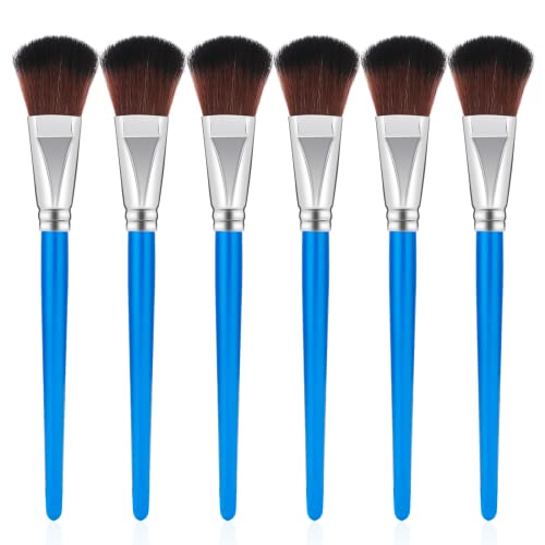 6 Pcs Mop Brush for Acrylic Painting 1 Inch Blending Brush Paint Brushes for Acrylic Painting Oval Mop Acrylic Brush with Wooden Handle for Acrylic Sliverdew