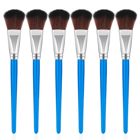 6 Pcs Mop Brush for Acrylic Painting 1 Inch Blending Brush Paint Brushes for Acrylic Painting Oval Mop Acrylic Brush with Wooden Handle for Acrylic Sliverdew