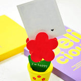 Healifty 6pcs Wooden Memo Clips Place Card Holders Unfinished Wood Ornaments Unpainted Flower Pot Miniature Desktop Decoration Ornaments with Pigment Healifty