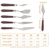 JJJGYCOR 5pcs Stainless Steel Paint Palette Knife Set for Oil Paint, Gesso, Plaster, Acrylic Paint Mixing Or Spreading. Scraper for Cake Icing Tools, JJJGYCOR