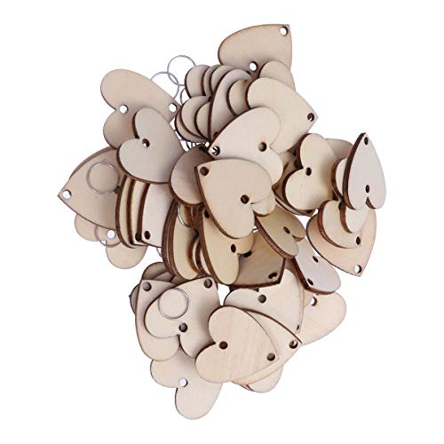 LIOOBO 50pcs Birthday Calendar Reminders Heart Easter Crafts for Adults decoraciones para salas de casa Birthday Chalkboard Unfinished Wood Cutout LIOOBO