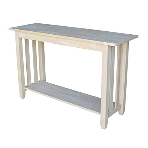 International Concepts Mission Sofa Table, Unfinished - WoodArtSupply