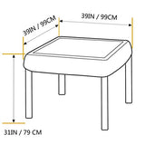 USA MJ Table 44mm Tiles Automatic Mahjong 4 Legs Dining Game Table, Chinese Style, Comes 2 Sets of Magnetic Tiles & One Year Warranty (Not for 152 WPYST