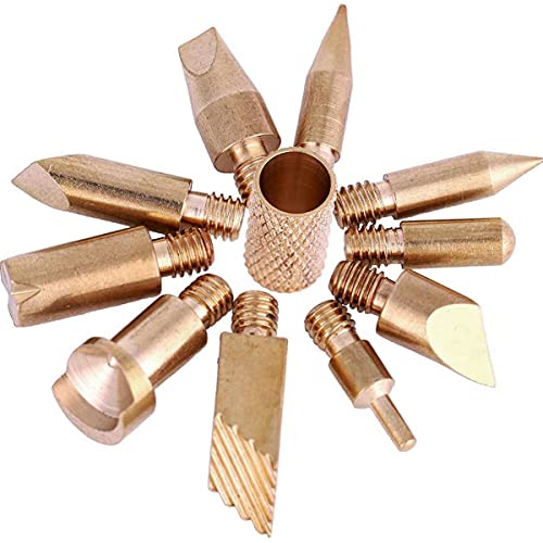 heyous 23pcs Wood Burner Tips Set Pyrography Brass Wood Burning Tip for Wood Pyrography Carving Embossing Soldering DIY Crafts heyous