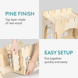 Navaris Rabbit Castle - Wooden Hideaway Playhouse for Pet Bunny - MDF & Pine Wood Rabbit Toy House - Bunny Hideout Fort - 27.2" x 9.4" x 10" Navaris