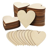 Wood Heart Cutouts, 200 PCS 3.15 Inch Unfinished Wooden Hearts for Guest Book for DIY Crafts, Wedding Decor, and Valentine's Day Ornaments, by GNIEMCKIN