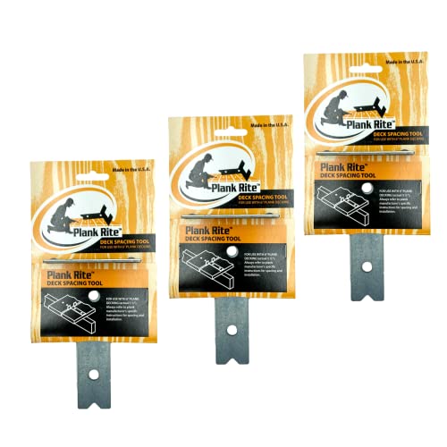 Plank Rite Steel Deck Spacing and Fastening Tool 3 Pack for Use with 5-1/2 Inch Deck Boards | Works for Treated Wood or Composite Decking | Deck Jig Plank Rite