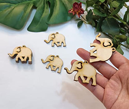 30pcs of Elephant Shape Wood Earrings Blanks,DIY Unfinished Laser Cut Natural Wood Earrings Blanks Wood Jewelry (2'') - WoodArtSupply