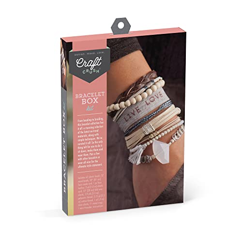 Craft Crush — Bracelet Box: Neutrals — Makes 9 Amazing Bracelets — Crafting Kits — For Ages 13+, Small Craft Crush