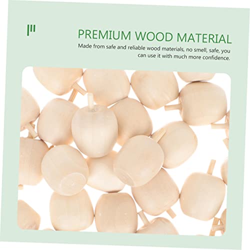 Kisangel 160 pcs Wooden Fruit Ornaments Simulation pear Model Lifelike Mini Pears unpainted Wooden Pears Kids Unfinished Fruit DIY Fruit Mushroom Kisangel