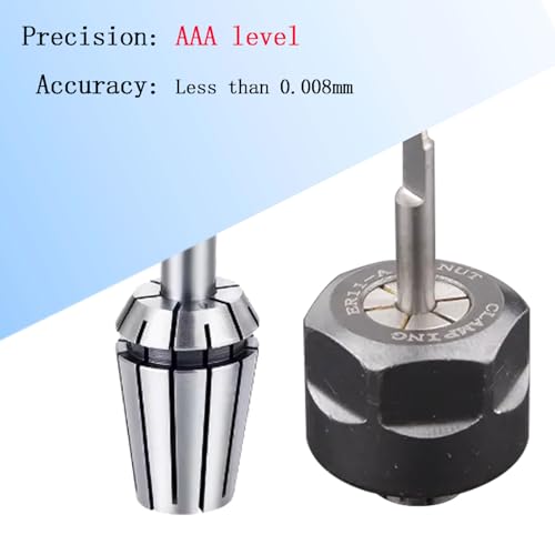 𝐋𝐮𝐨 𝐤𝐞 ER11 Spring Collet Nut Set - AAA Level High Precision ER11-1/4 Inch Collet Chuck for CNC Engraving Mechine/Lathe Milling Tool
