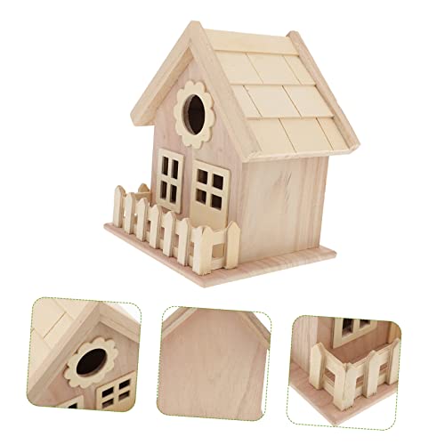DIY Wood Birdhouse Kit Craft Bird Houses to Paint Wood Bird House for Kids Birdhouse Bulk Mini Birdhouse Small Birdhouse Unfinished Birds Hut Bed BESPORTBLE