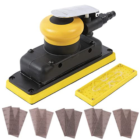 3 x 8 in Jitterbug Air Orbital Sander, 70 mm x 198 mm 1/8 in Orbit, 10,000 Max OPM Non-Vacuum with Extra Hook-Loop Pad and 15pcs (80/120/180/320/400) UPWOOD