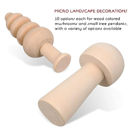 Kisangel 20pcs Mini Wood Mushrooms Wooden Trees Unpainted Little Pegs for Christmas Tree DIY Arts Crafts Kisangel