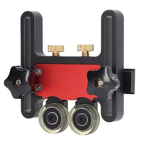 Double Wheel Stock Roller, Adjustable Thin Table Saw Jig Universal Featherboards Table Saw Feeding Guide Roller for Table Saw Feeding Guide, Aluminum Pyhodi