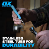 OX Tools Pro Tuff Carbon Marking Pencil Mechanical Construction Pencil Value Pack 4 Leads Included & Pencil Holder with Sharpener Belt Clip OX Tools