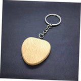 NOLITOY 6pcs Unfinished Wood Sign Wooden Circles Car Key Chain Round Wooden Discs Wood Engraving Keychains Wood Name Tags Keychain Wallet Key Holder NOLITOY