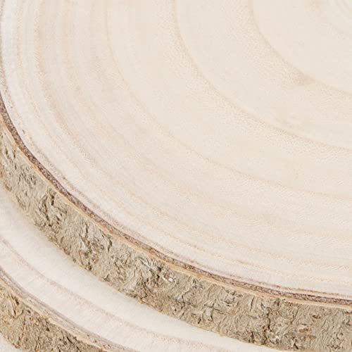 LEXININ 6 Pack 10-11 Inches Natural Wood Slices, 25-28cm Unfinished Wooden Log Slices, Round Large Wood Circles for Weddings, Table Centerpieces, LEXININ