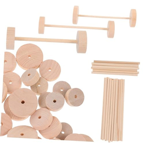 Vaguelly 1 Set Wooden Wheel Wood Craft Wheels Wooden Toy Wheels Spoked Toy Wheels Crafts Toy Wheels Mini DIY Car Models an Fittings Art Craft Vaguelly