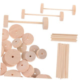 Vaguelly 1 Set Wooden Wheel Wood Craft Wheels Wooden Toy Wheels Spoked Toy Wheels Crafts Toy Wheels Mini DIY Car Models an Fittings Art Craft Vaguelly