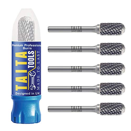 Carbide Burr 1/4" Shank, SC-3 Tungsten Double Cut Rotary Die Grinder Bits - Cutting Burrs for Milwaukee, Dewalt and Makita Die Grinder Accessories - TaitaTools