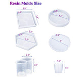 LET'S RESIN Epoxy Resin,Resin Coaster Molds Kit,16oz Resin Starter Kit for Beginners,Include Epoxy Resin,Coaster Molds, and Mica Powder for Resin LET'S RESIN