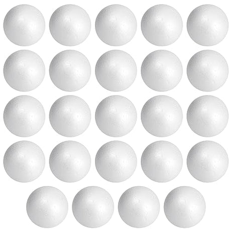 Juvale 24 Pack 3 Inch Foam Balls for Crafts, Smooth Polystyrene Spheres for DIY Decorations, Classroom Projects Juvale