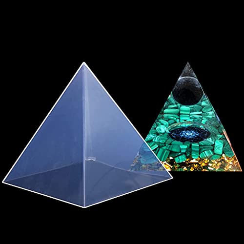 3 PCS Clear Pyramid Molds for Resin, 3Pcs 4.7''6''7.5'' Inner Large Pyramid Silicone Molds for Epoxy Resin + 1Pcs Plastic Frame, Pyramid Resin Mold Charmewooden