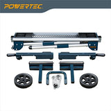 POWERTEC MT4008 Deluxe Rolling Miter Saw Stand with Systematic Tool Storage Trays POWERTEC