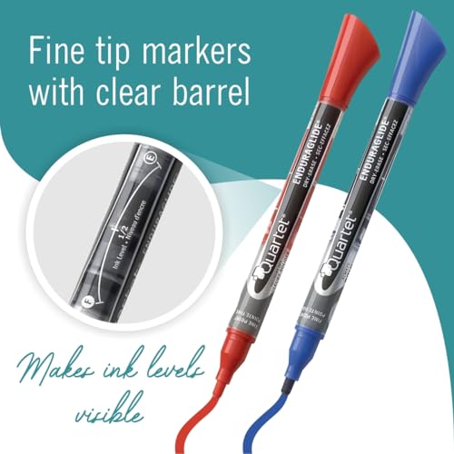 The Mega Deals Quartet Dry Erase Markers, 2 Whiteboard Erasers Bundle - 12 Count Assorted Fine Tip Whiteboard Markers and 2 Magnetic Dry Erase Eraser The Mega Deals