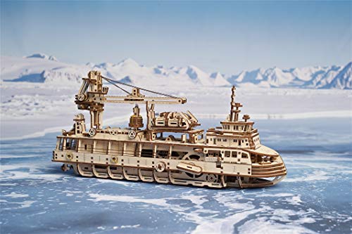 UGEARS 3D Puzzles Research Vessel - DIY Model Ship 3D Idea - Unique and Creative Wooden Mechanical Models - Self Assembly Woodcraft Construction Kits - WoodArtSupply