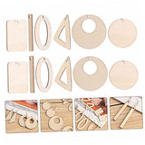 KALLORY 60pcs DIY Earrings Wood Earring Base Dangle Earrings Wood Charms Natural Wood Pendants Earring Making Supplies Kit Unfinished Natural Wood KALLORY