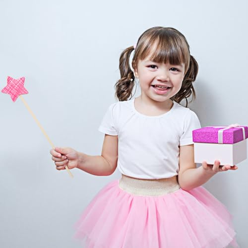 Toddmomy Heart 8pcs Wood Fairy Wand Unfinished Wooden Moon Star Stick Make Your Own Princess Wand Party Cosplay Costume for DIY Crafts Princess Toddmomy