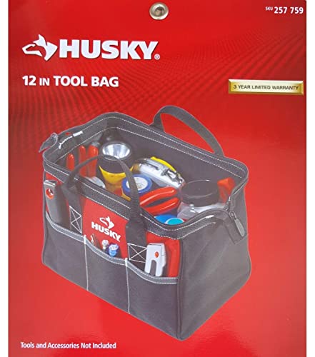 Husky 12 Inch Contractor’s Multi-Purpose Water-Resistant Tool Bag Husky