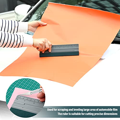 Gomake Vinyl Wrap Squeegee for Vinyl with Ruler and Micro-Fiber Felt Edge Vinyl Applicator Squeegee Sign-Making Graphic Wallpaper Film Installation