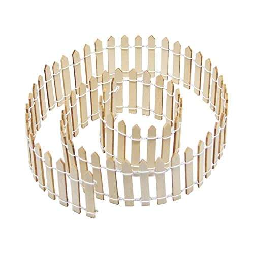 Prsildan 40 Inches Miniature Fairy Garden Fence, DIY Wood Picket Fence Mini Ornament for Dollhouse Home Garden Prsildan